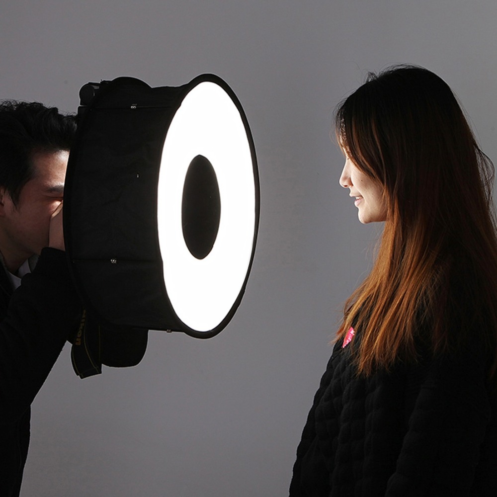 Pop Up Flash Diffuser - 45cm Halka Softbox Speedlight Yuvarlak Stil