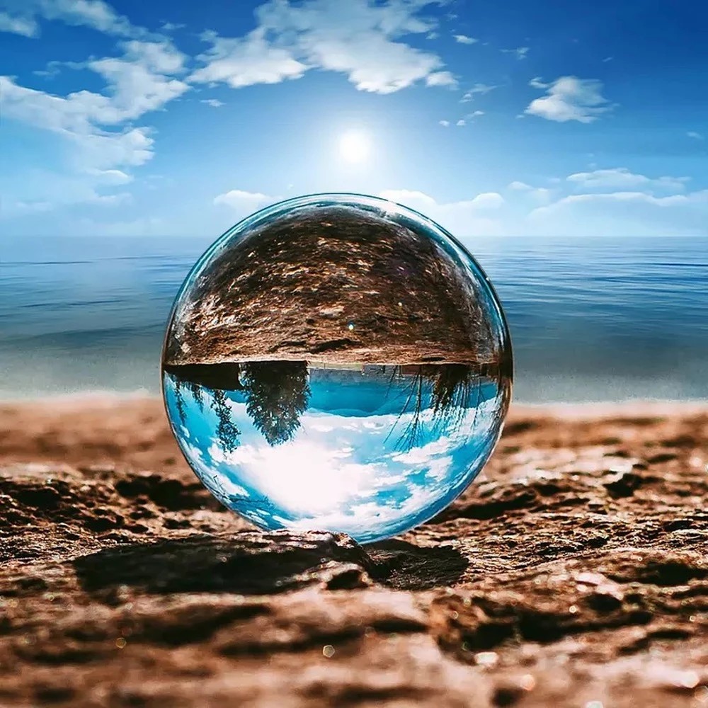 Lens Ball Crystal - F5 30/40/50/60/70mm Ev Dekoratif Toplar Şeffaf